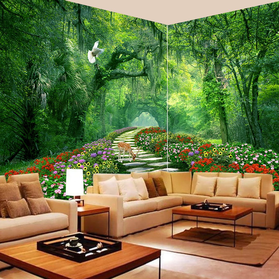 3D Tropical Forest Wallpaper DDS302