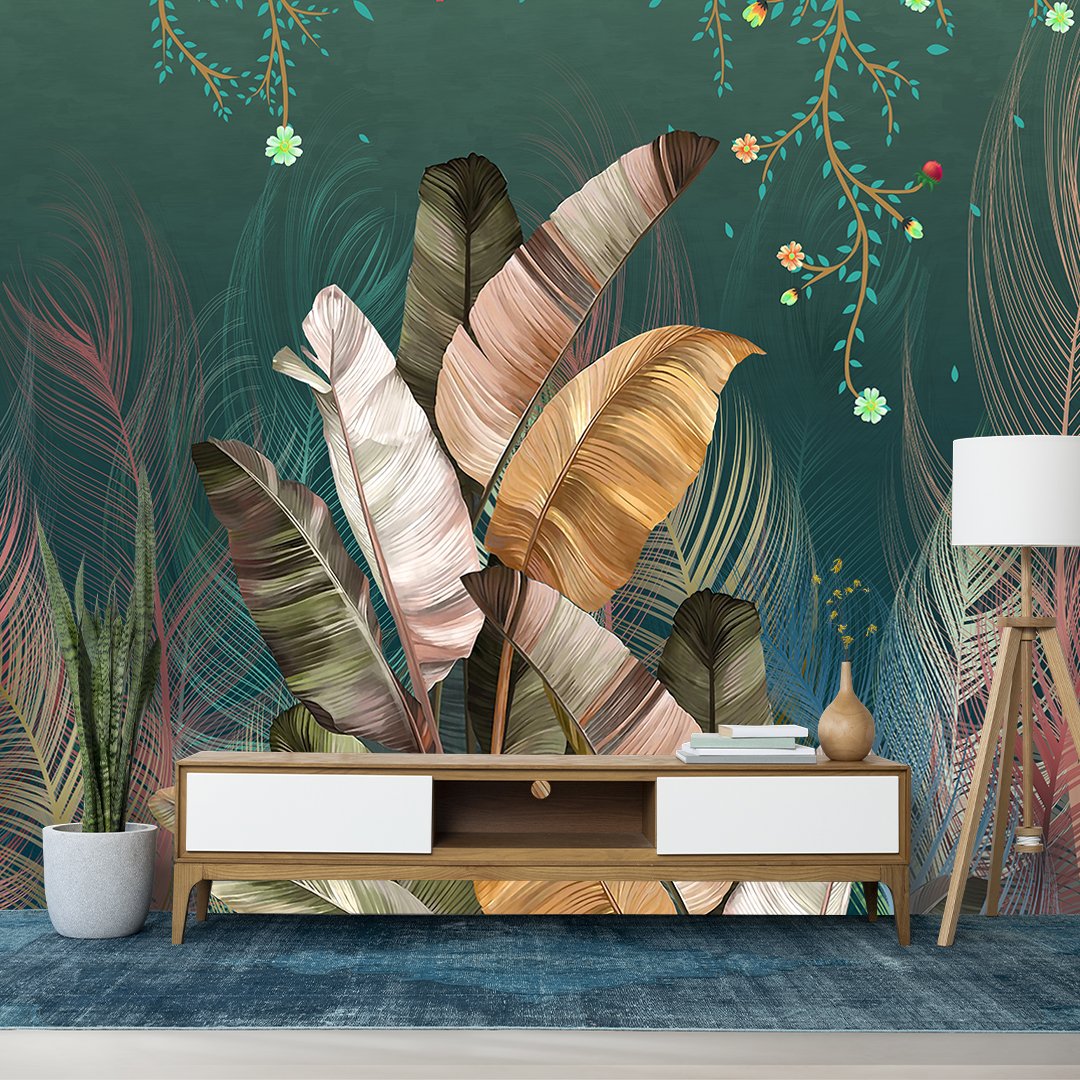 Luxurious 3D Leaf Wallpaper DDS322