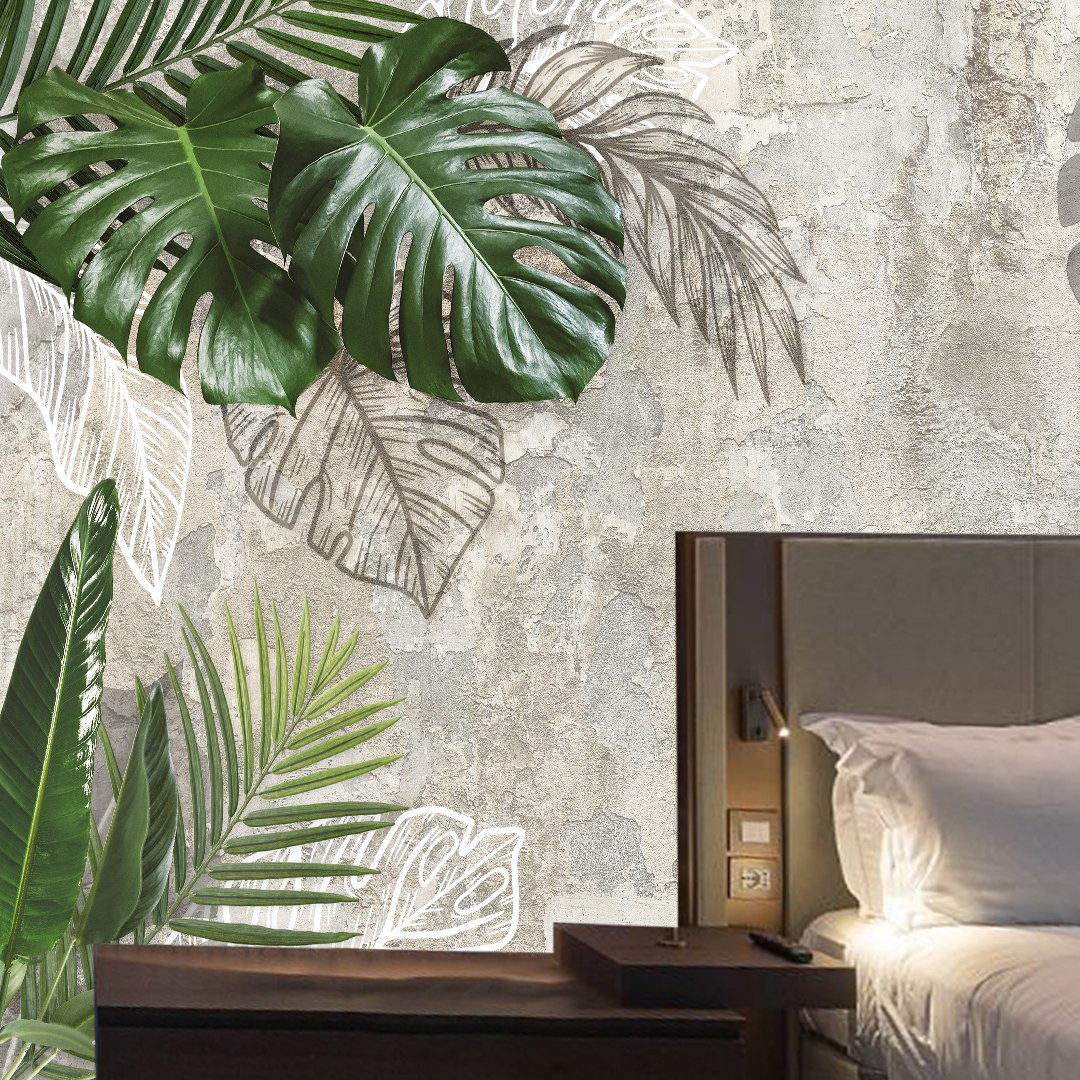 Luxurious 3D Leaf Wallpaper DDS288 2