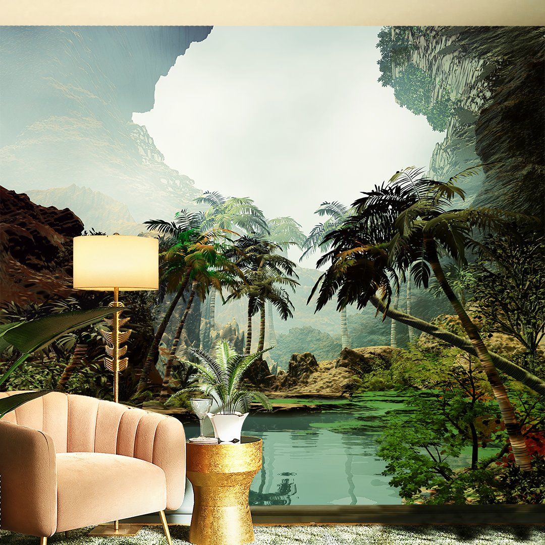 3D Tropical Tree Wallpaper DDS333