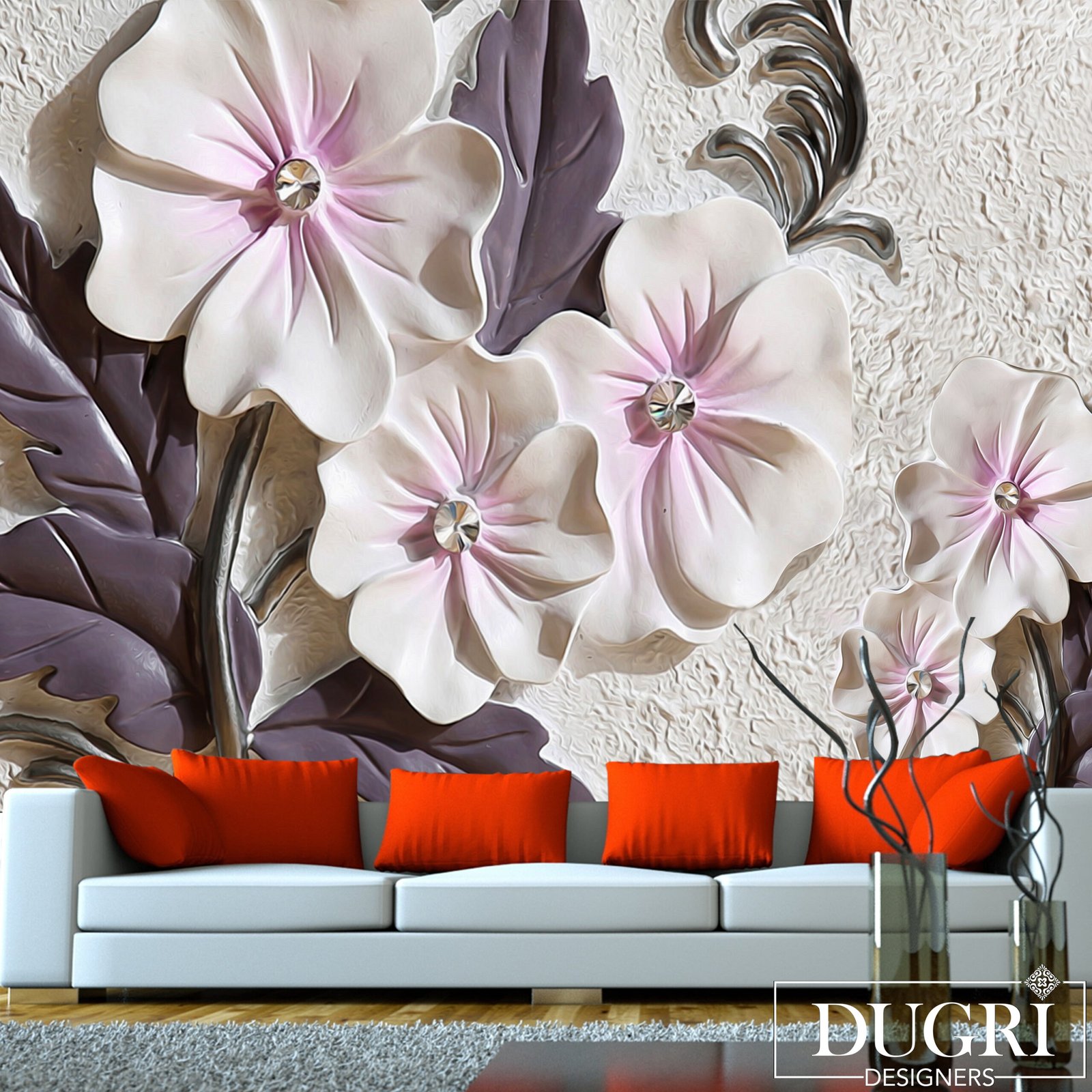 3D Floral Wallpaper DDS305 2