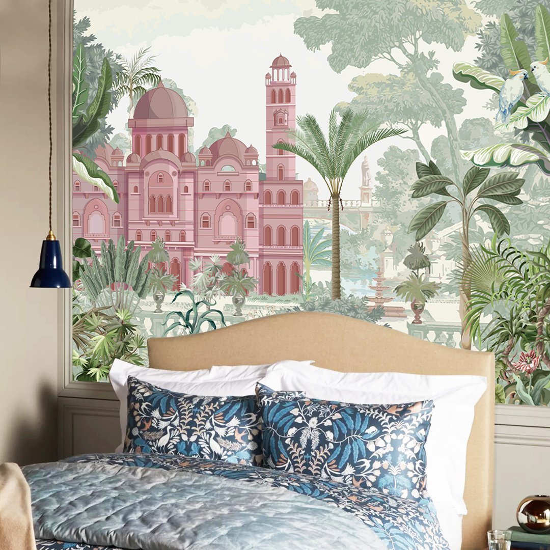 3D Fort with Tropical Tree Wallpaper DDS366 2