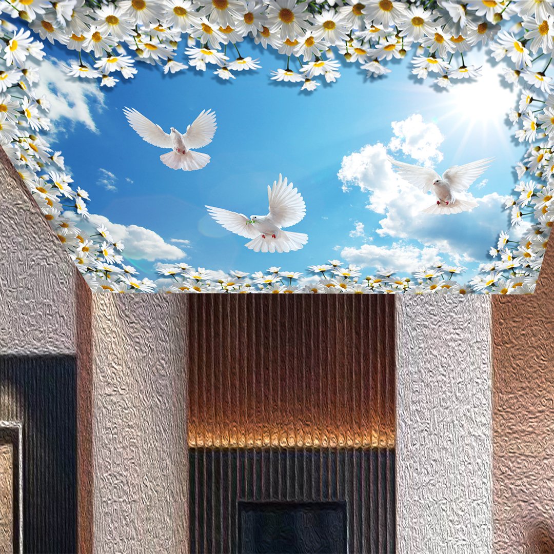 3D Nature Ceiling Wallpaper DDS222