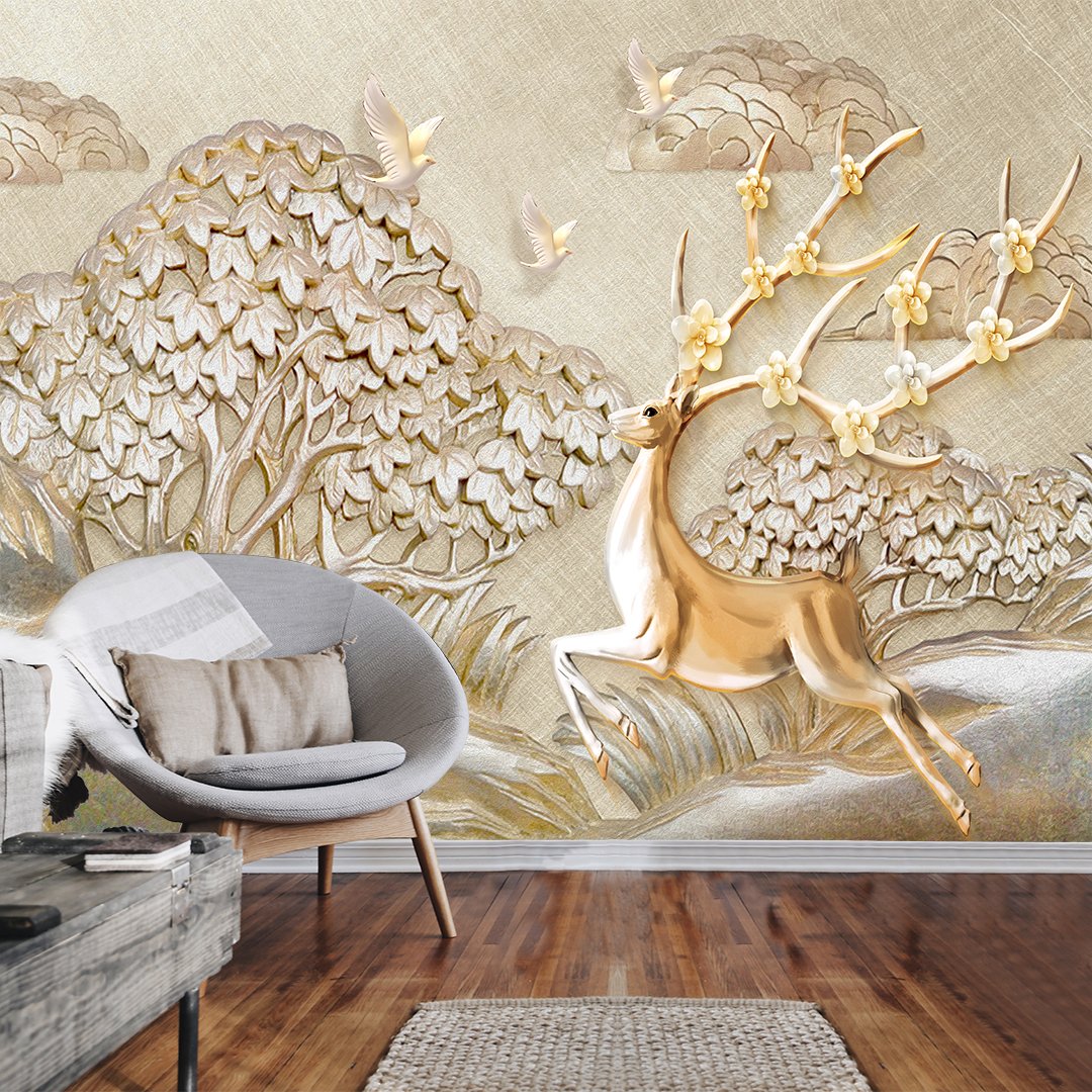 3D Deer Wallpaper DDS415 2