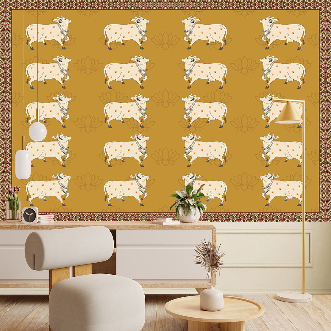 Pichhwai Cows Art Wallpaper DDS550 3