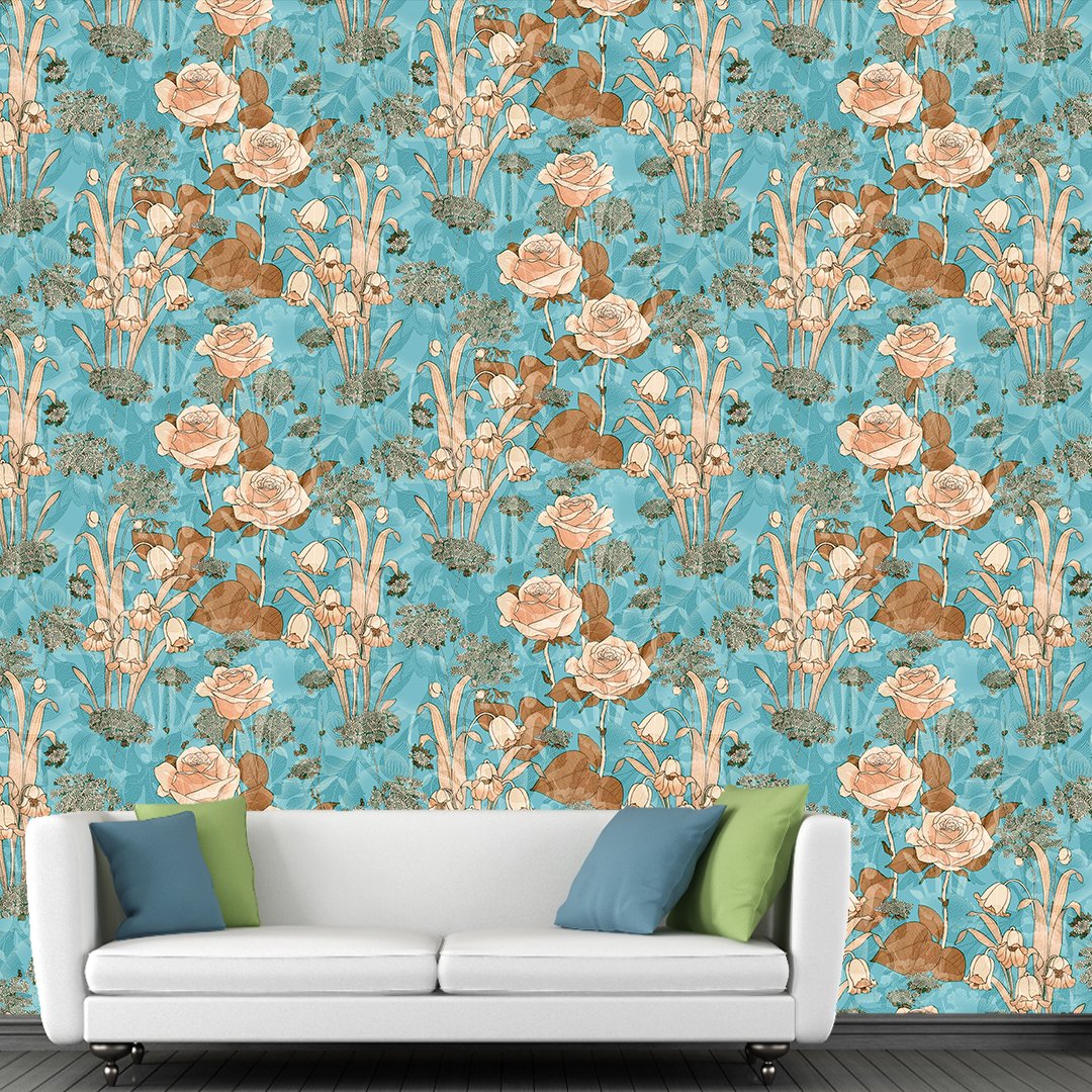 Customized Floral Wallpaper DDS037