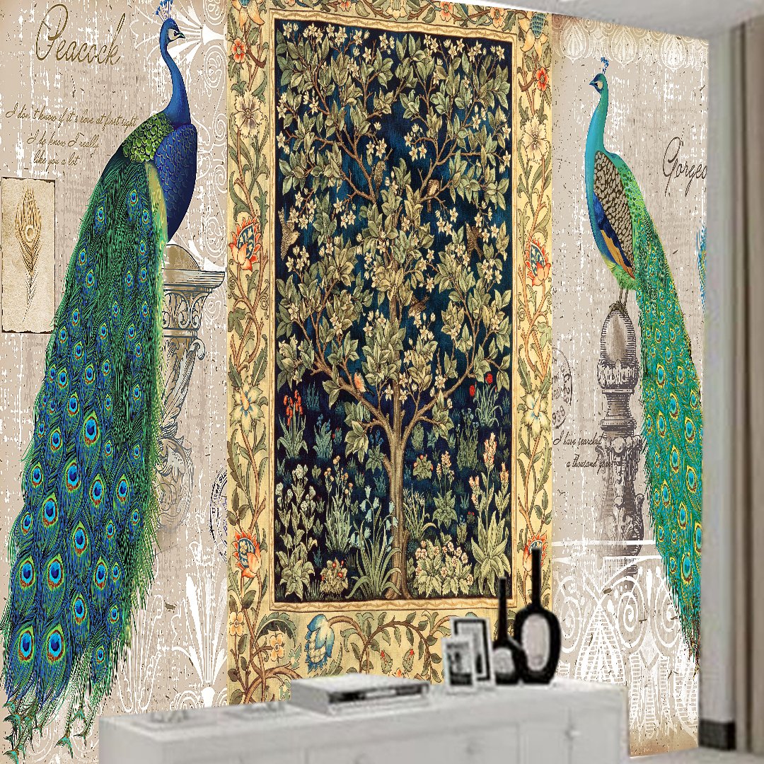 3D Peacock Customized Wallpaper DDS306 2