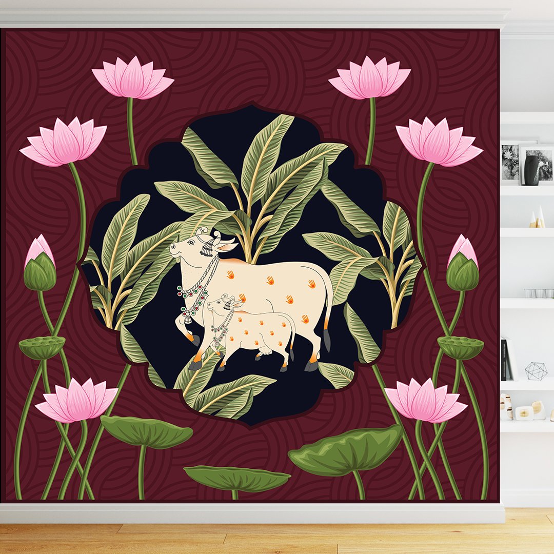 Pichhwai Cows Art Wallpaper DDS546 4