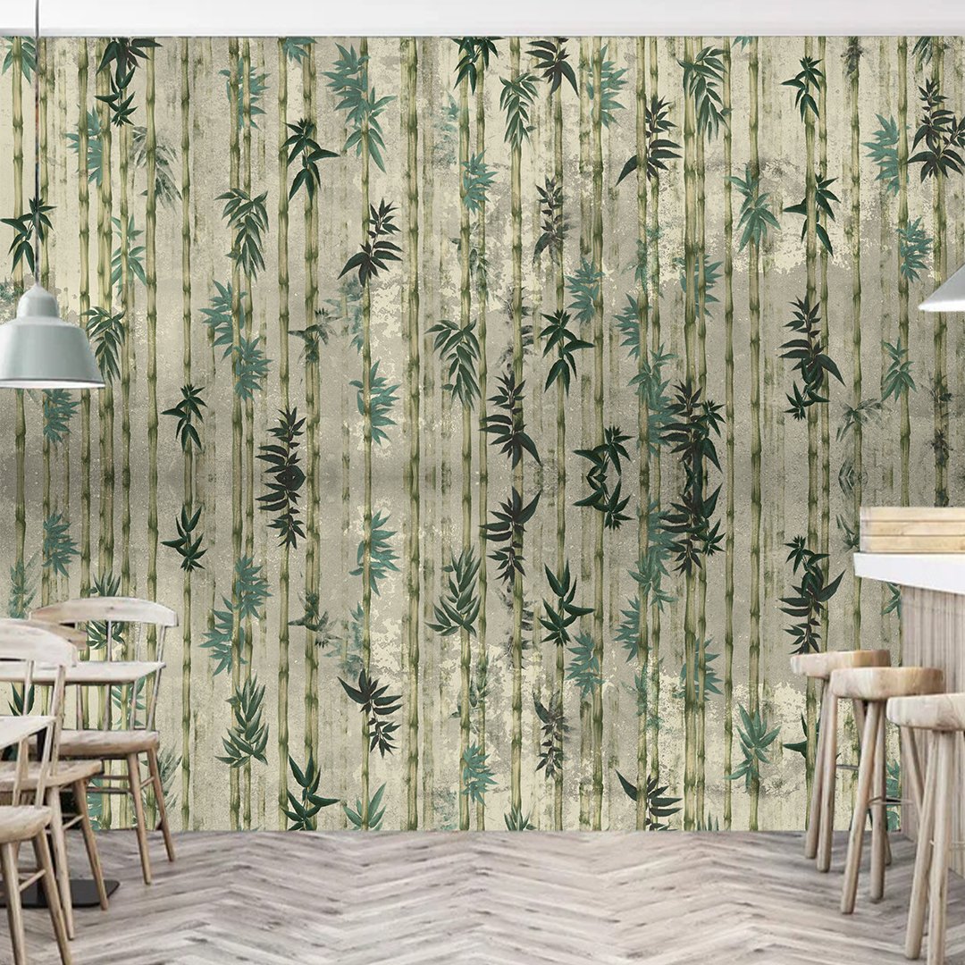 Tropical Plant Bamboo Art Wallcovering DDS414