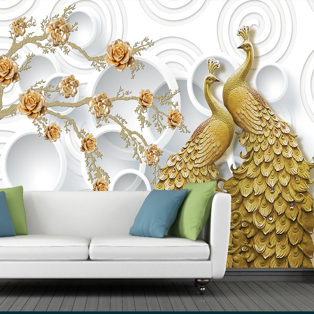 3D Peacock Customized Wallpaper DDS069